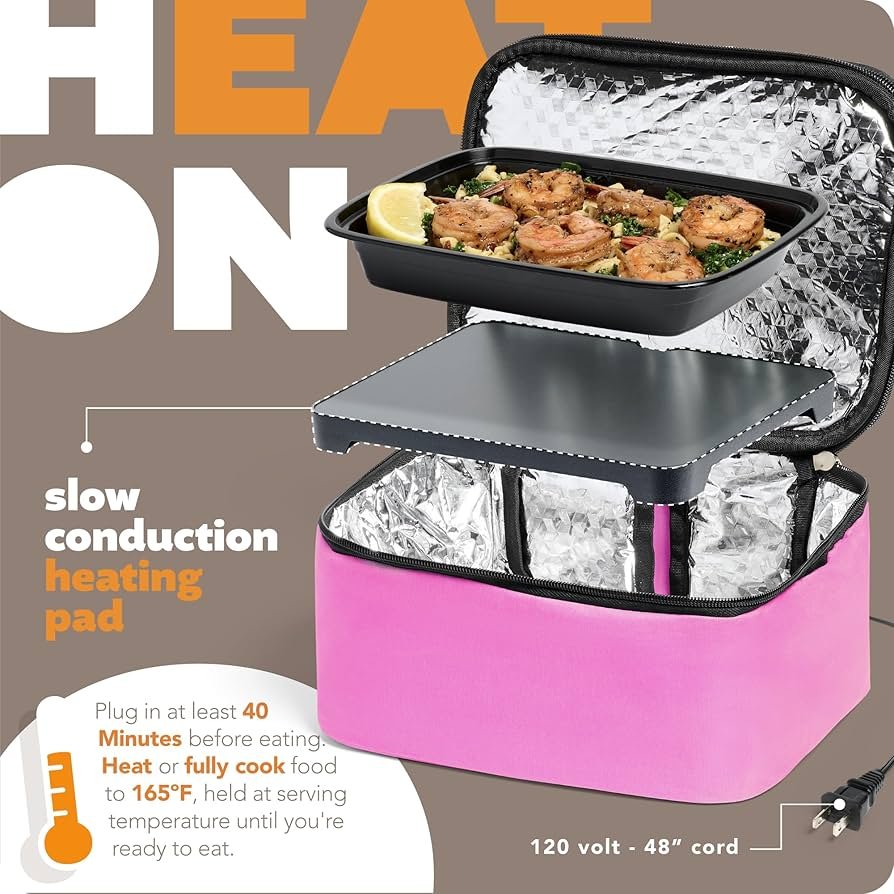 Close-up of the HotLogic Mini internal heating plate and power cord