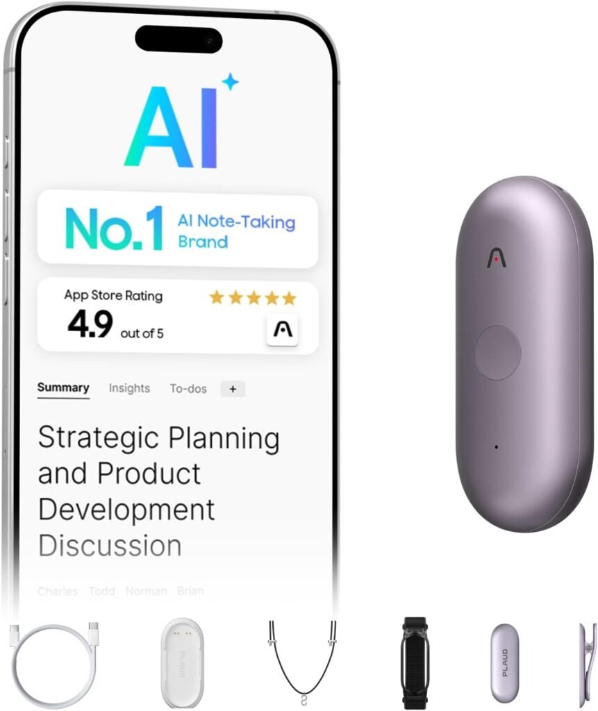 Plaud NotePin S AI Voice Recorder, Wearable AI